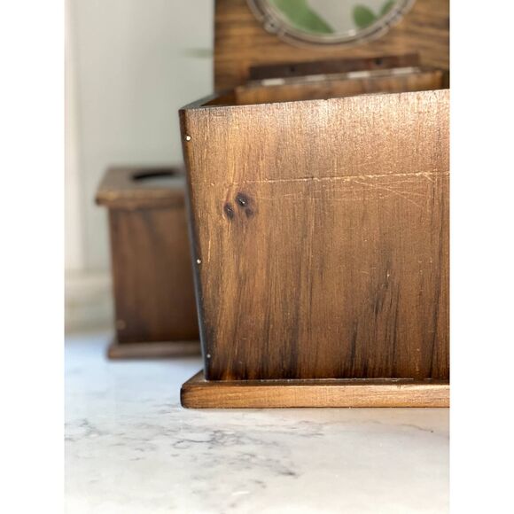 Rare One of a Kind Vintage Wooden Nesting Canisters with Acrylic Top - Set of 3 - Picture 10 of 12